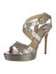 Jimmy Choo Glitter Mesh Accents Sandals