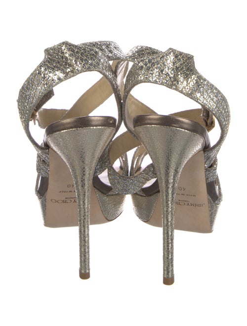 Jimmy Choo Glitter Mesh Accents Sandals