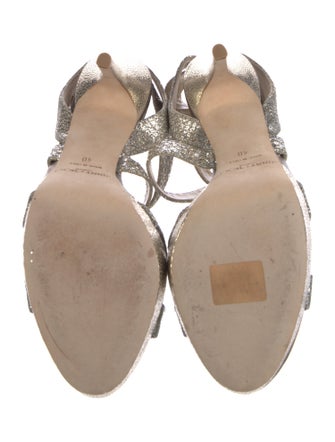 Jimmy Choo Glitter Mesh Accents Sandals
