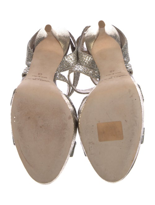 Jimmy Choo Glitter Mesh Accents Sandals