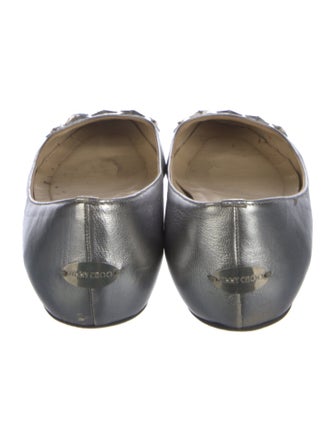 Jimmy Choo Leather Studded Accents Ballet Flats