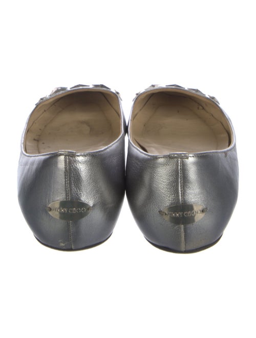 Jimmy Choo Leather Studded Accents Ballet Flats
