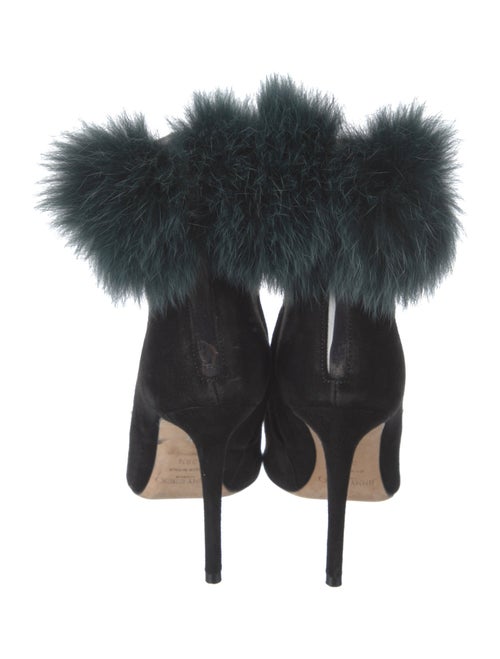 Jimmy Choo Suede Fur Trim Mules