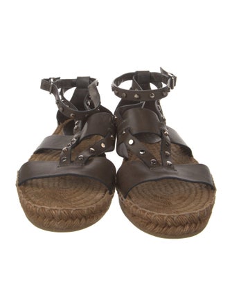 Jimmy Choo Leather Studded Accents Espadrilles