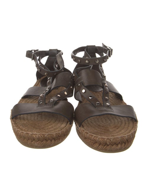Jimmy Choo Leather Studded Accents Espadrilles