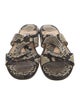 Jimmy Choo Embossed Leather Animal Print Slides