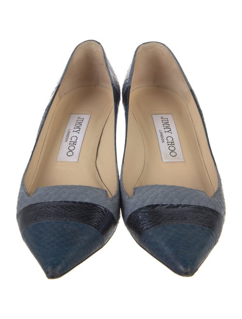 Jimmy Choo Snakeskin Colorblock Pattern Pumps