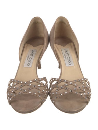 Jimmy Choo Suede Crystal Embellishments Sandals