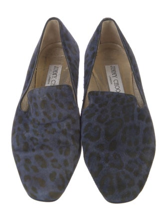 Jimmy Choo Suede Animal Print Moccasins