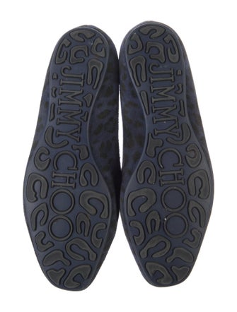 Jimmy Choo Suede Animal Print Moccasins