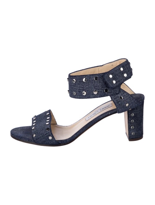 Jimmy Choo Denim Studded Accents Slingback Sandals