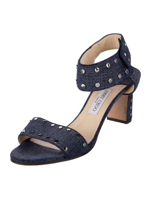 Jimmy Choo Denim Studded Accents Slingback Sandals