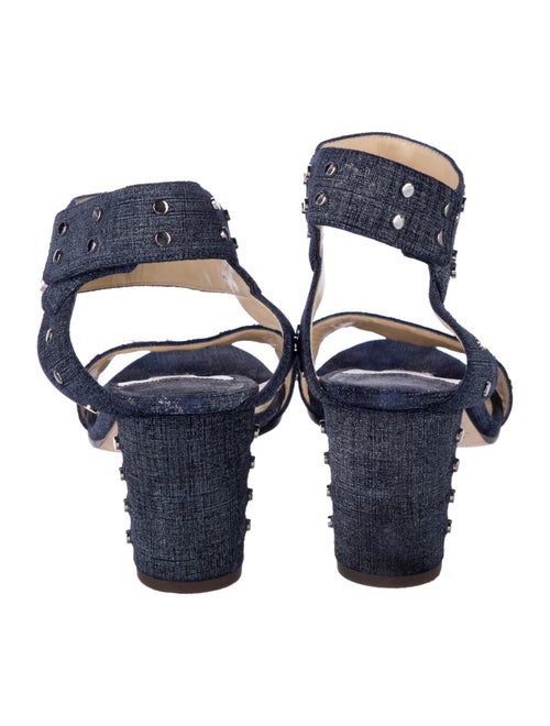 Jimmy Choo Denim Studded Accents Slingback Sandals