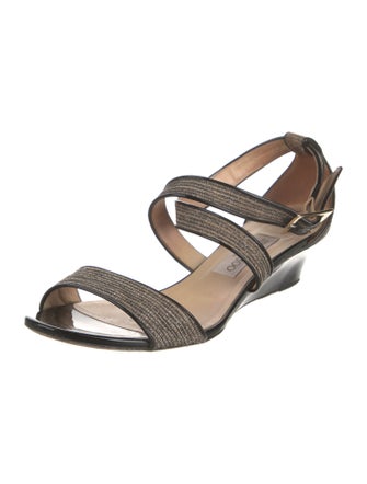 Jimmy Choo Tweed Pattern Slingback Sandals