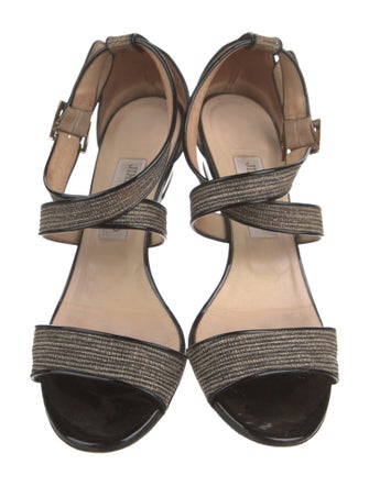 Jimmy Choo Tweed Pattern Slingback Sandals