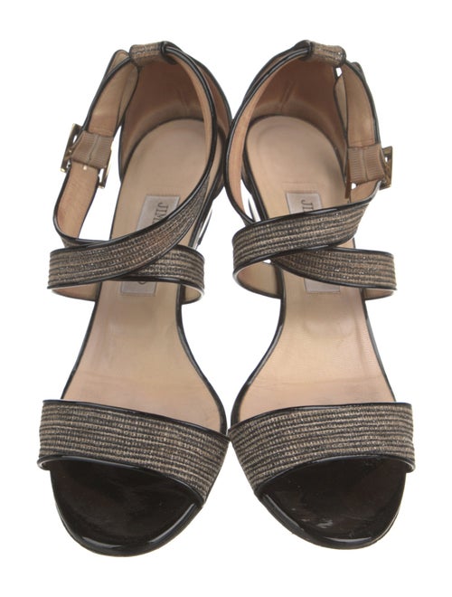 Jimmy Choo Tweed Pattern Slingback Sandals