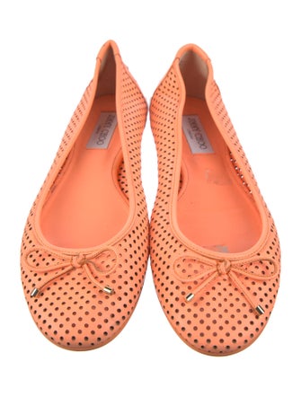Jimmy Choo Leather Lasercut Accents Ballet Flats