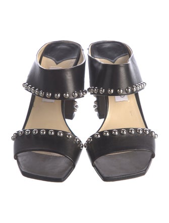 Jimmy Choo Leather Studded Accents Slides