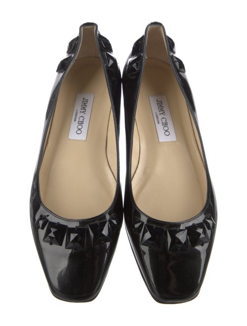 Jimmy Choo Patent Leather Studded Accents Ballet Flats
