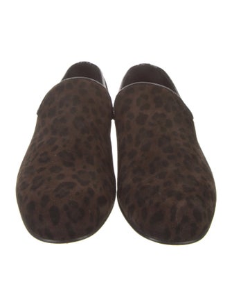 Jimmy Choo Suede Animal Print Loafers