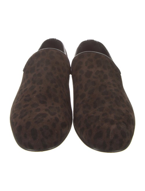 Jimmy Choo Suede Animal Print Loafers