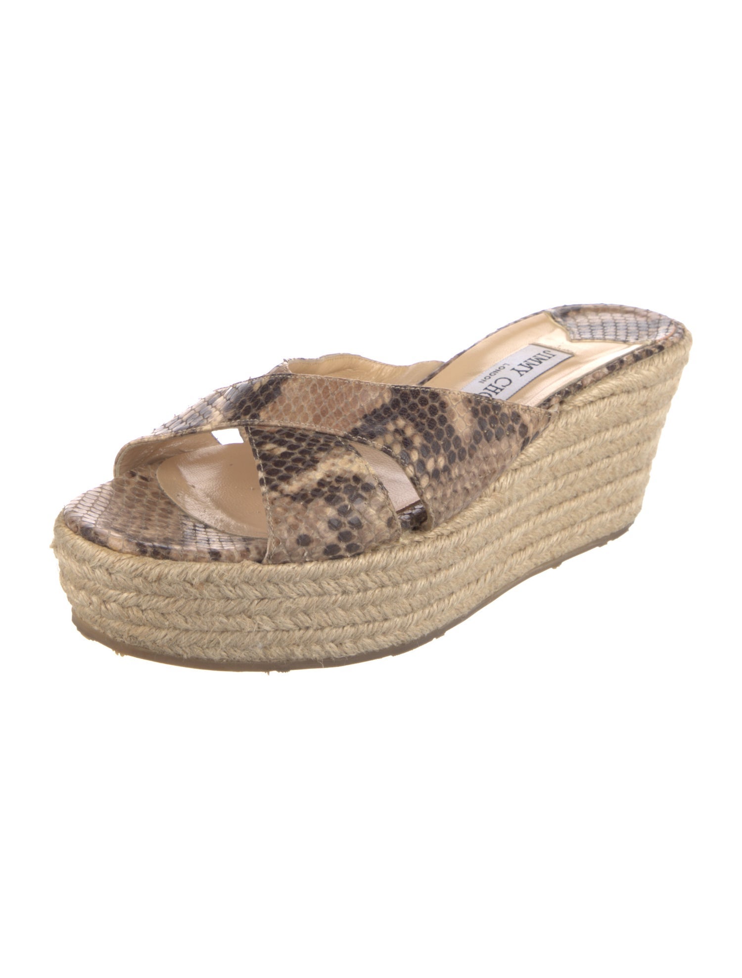 Jimmy Choo Snakeskin Animal Print Espadrilles