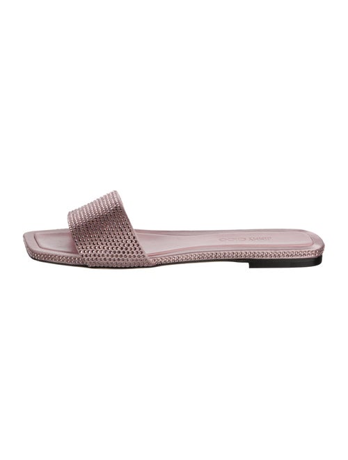 Jimmy Choo Satin Crystal Embellishments Slides