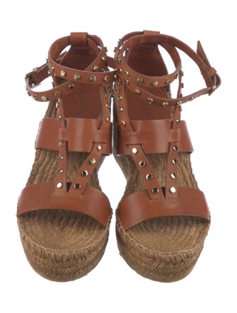 Jimmy Choo Leather Studded Accents Espadrilles