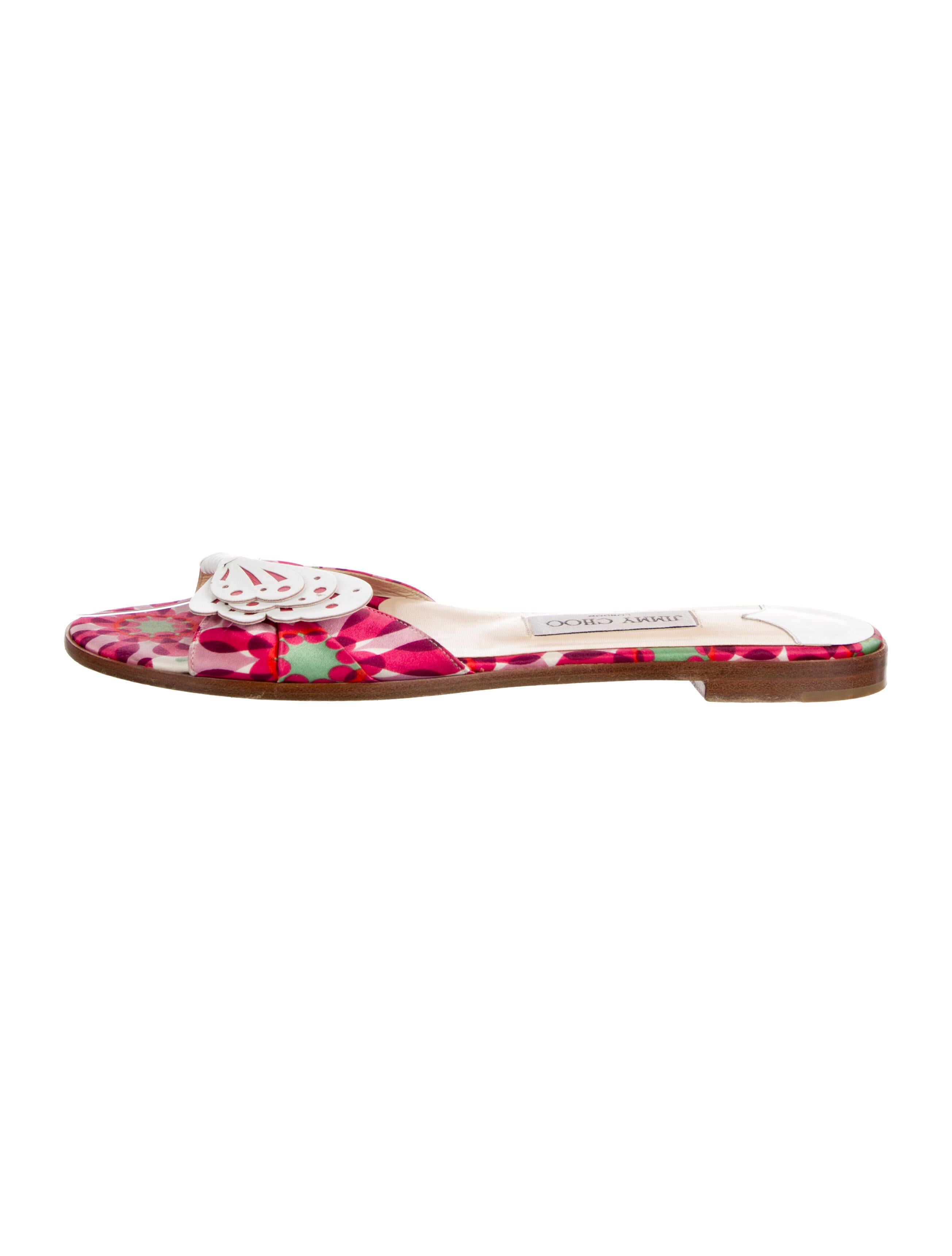 Jimmy Choo Satin Floral Print Slides