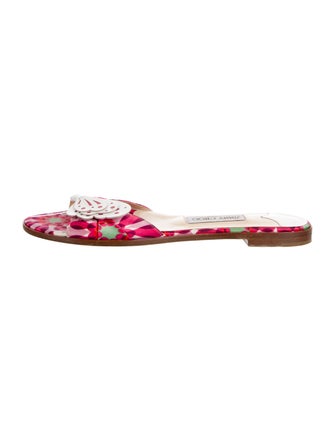 Jimmy Choo Satin Floral Print Slides