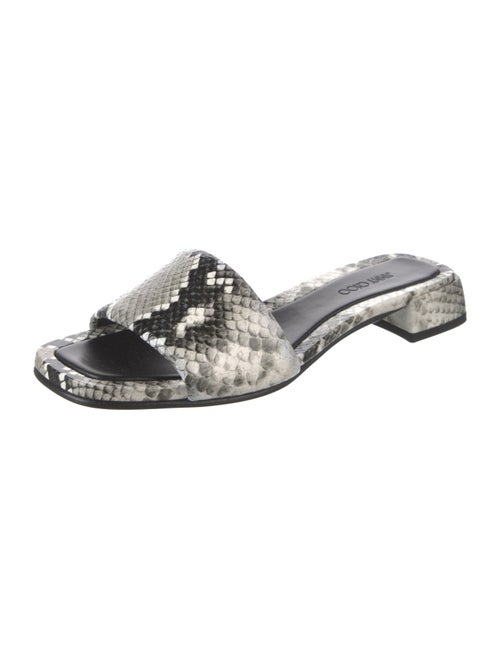 Jimmy Choo Leather Animal Print Slides