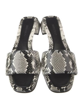 Jimmy Choo Leather Animal Print Slides