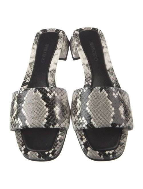 Jimmy Choo Leather Animal Print Slides