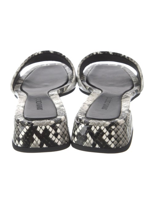 Jimmy Choo Leather Animal Print Slides
