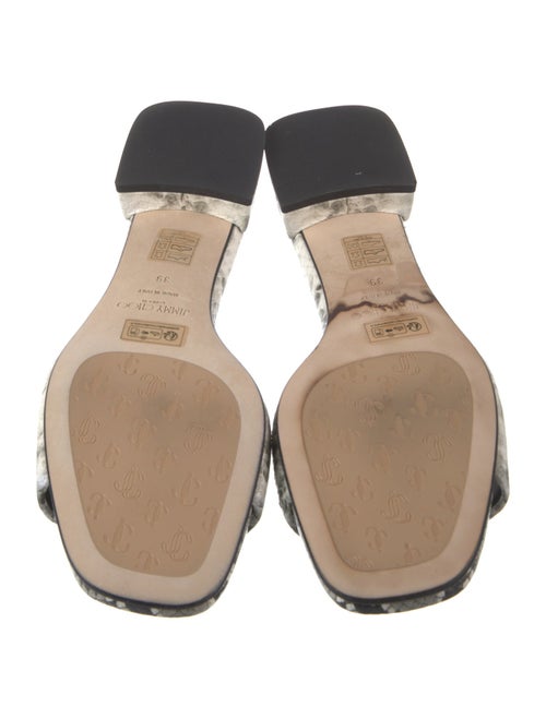 Jimmy Choo Leather Animal Print Slides