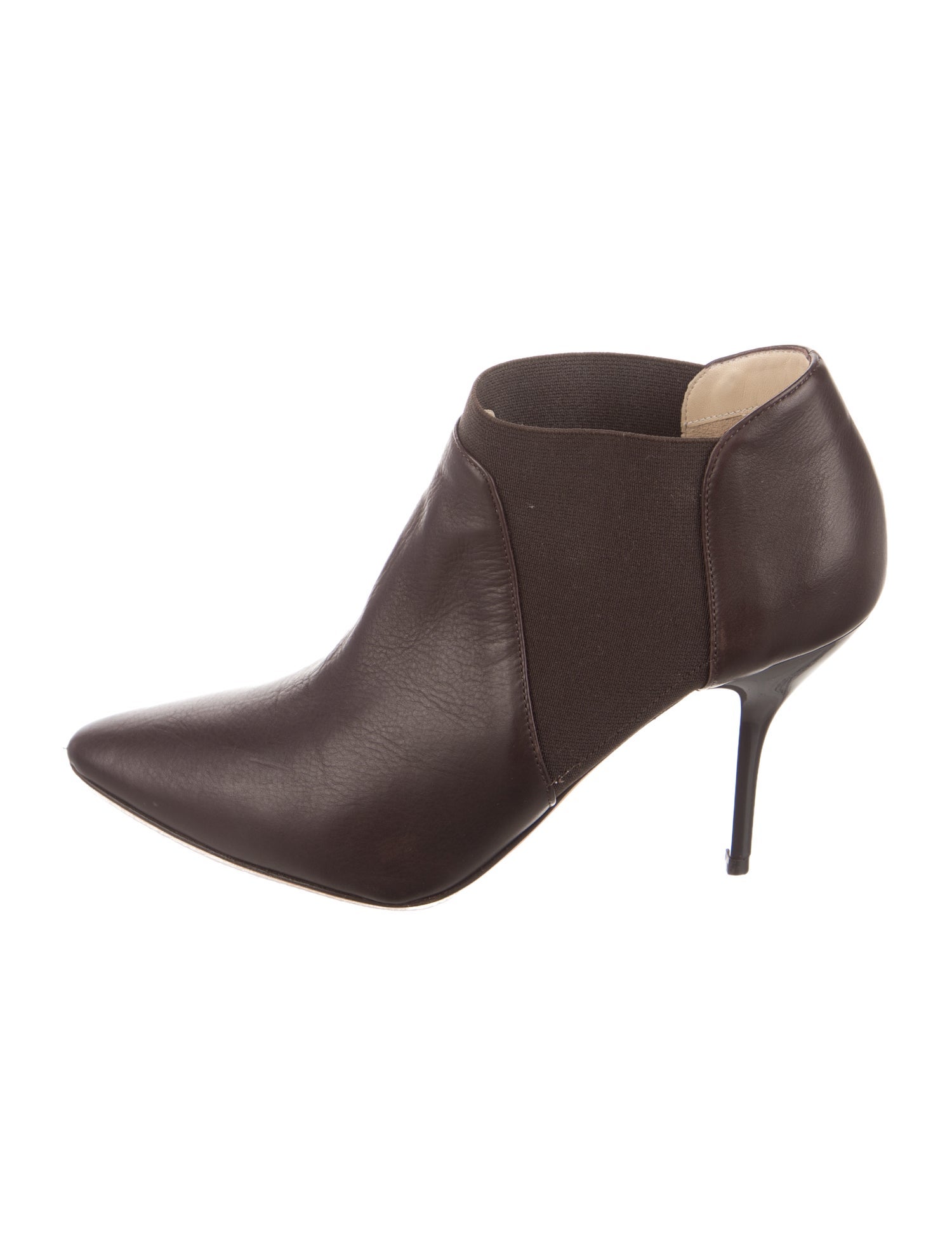 Jimmy Choo Leather Pleated Accents Chelsea Boots