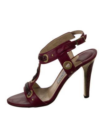 Jimmy Choo Leather T-Strap Sandals