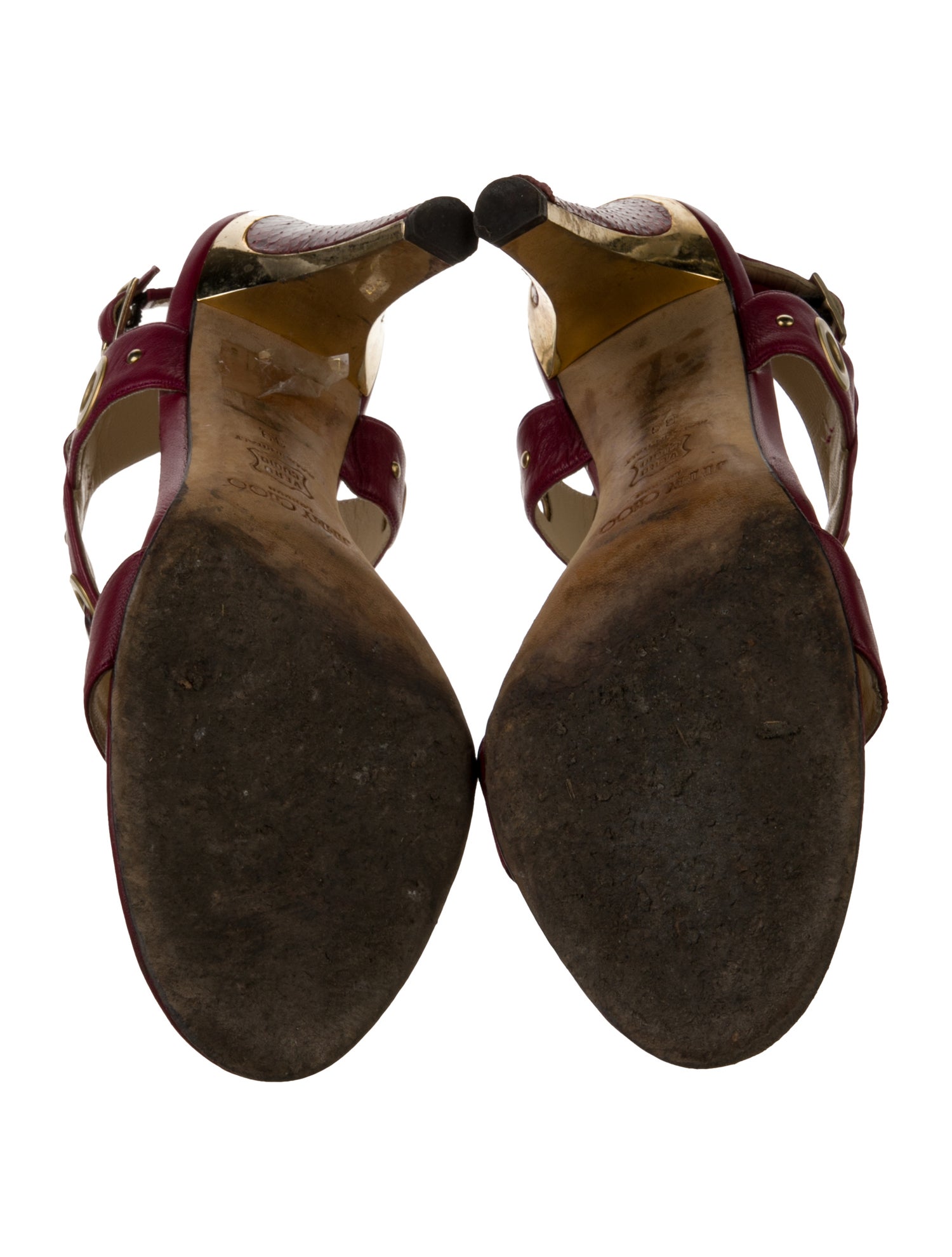 Jimmy Choo Leather T-Strap Sandals