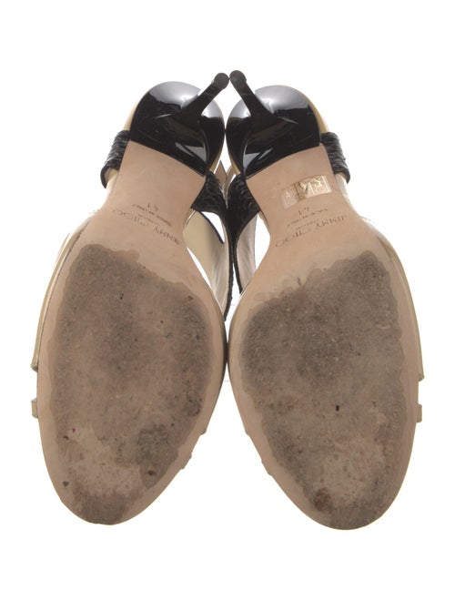 Jimmy Choo Patent Leather Colorblock Pattern Slingback Sandals