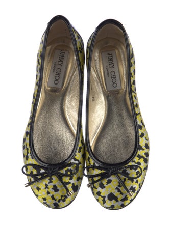 Jimmy Choo Printed Bow Accents Ballet Flats