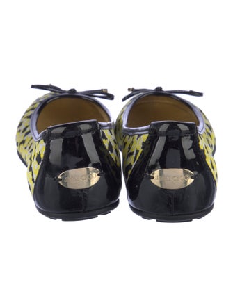 Jimmy Choo Printed Bow Accents Ballet Flats