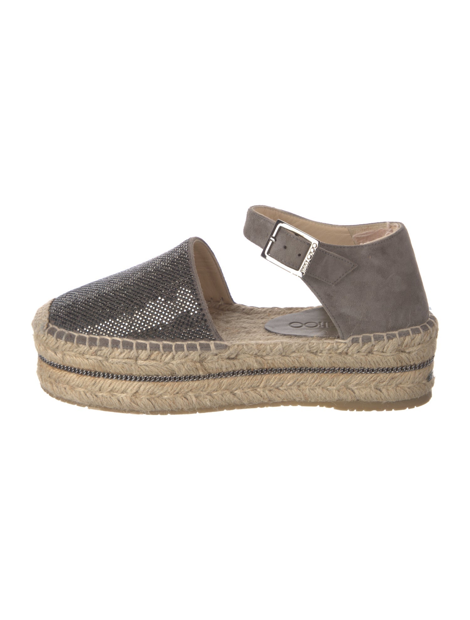 Jimmy Choo Suede Chain-Link Accents Espadrilles