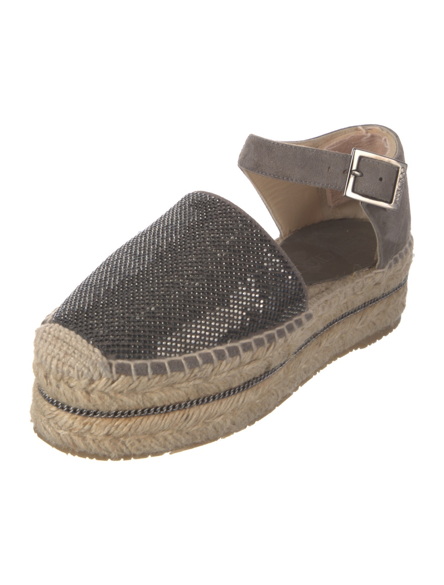 Jimmy Choo Suede Chain-Link Accents Espadrilles