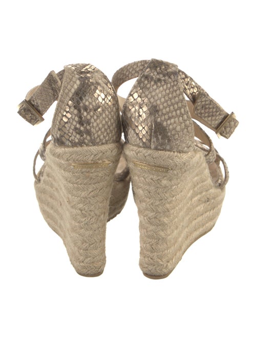 Jimmy Choo Embossed Leather Animal Print Espadrilles