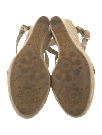 Jimmy Choo Embossed Leather Animal Print Espadrilles