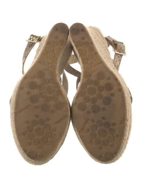 Jimmy Choo Embossed Leather Animal Print Espadrilles