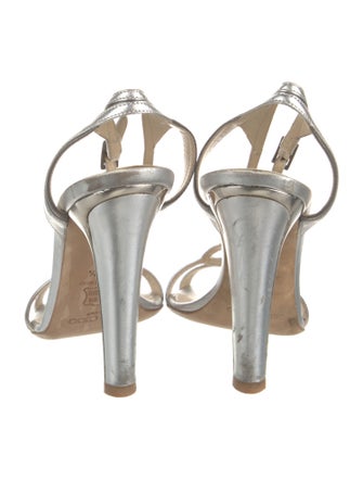 Jimmy Choo Champagne Leather Slingback Sandals