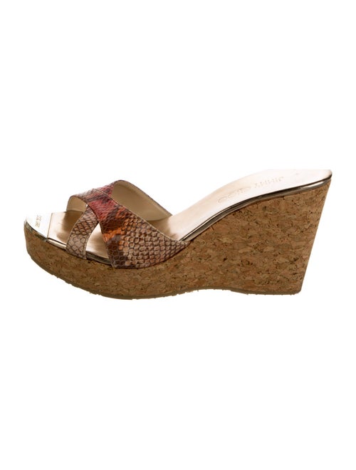 Jimmy Choo Snakeskin Animal Print Slides