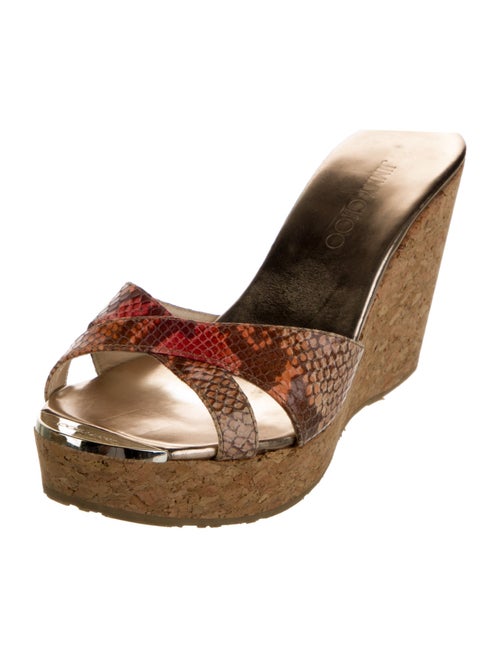 Jimmy Choo Snakeskin Animal Print Slides