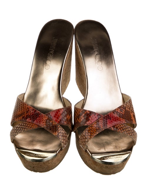 Jimmy Choo Snakeskin Animal Print Slides